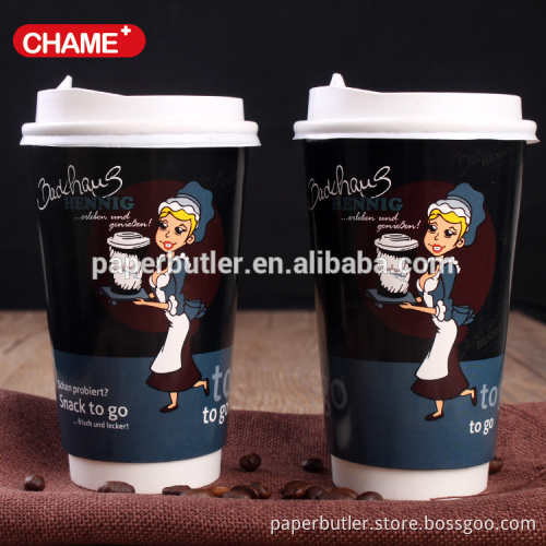 Paper coffee paper cups,disposable plain paper cups with lid